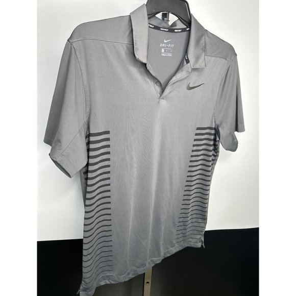 BUNDLE Lot of 2 Nike Mens Golf Polo Shirts Gray Medium Dri Fit - Picture 8 of 9